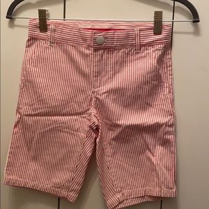 Cute red and white vertical stripped boys shorts!